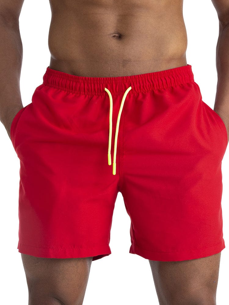 menaful Red / M Men's Plus Size Athletic Casual Board Shorts