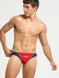 menaful Red / M Men's Printed Nylon Swimming Briefs