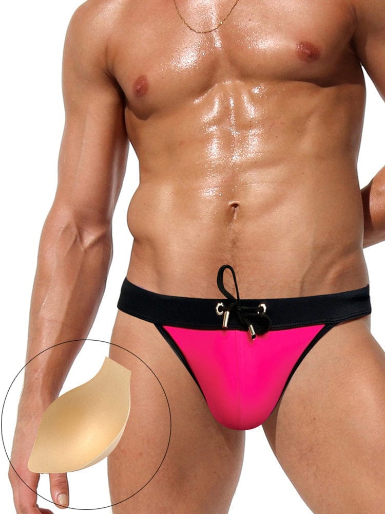 menaful Red / M Men's Sexy High Fork Triangle Swim Bikini