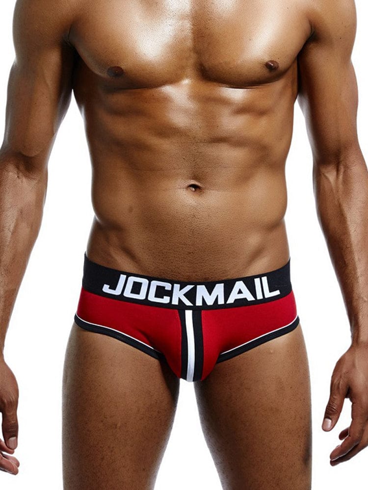 menaful Red / M Sexy Cotton Buttocks Men's Triangle Briefs