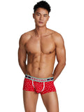 menaful Red / M Sexy Low Rise Snowflake Boxer Briefs