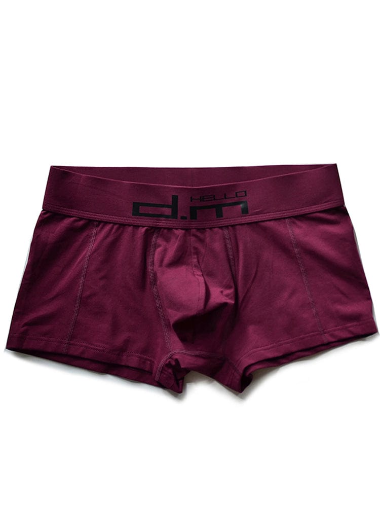 menaful Red / M Simple Cotton Solid Colour Boxer Briefs