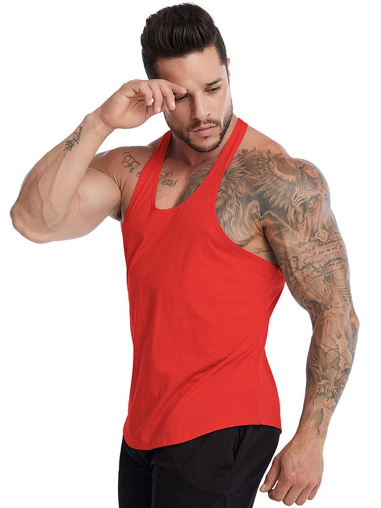 menaful Red / M Sleeveless Fitness Vest