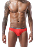 menaful Red / M Solid Color Modal Double Layer U Convex Large Pouch Briefs