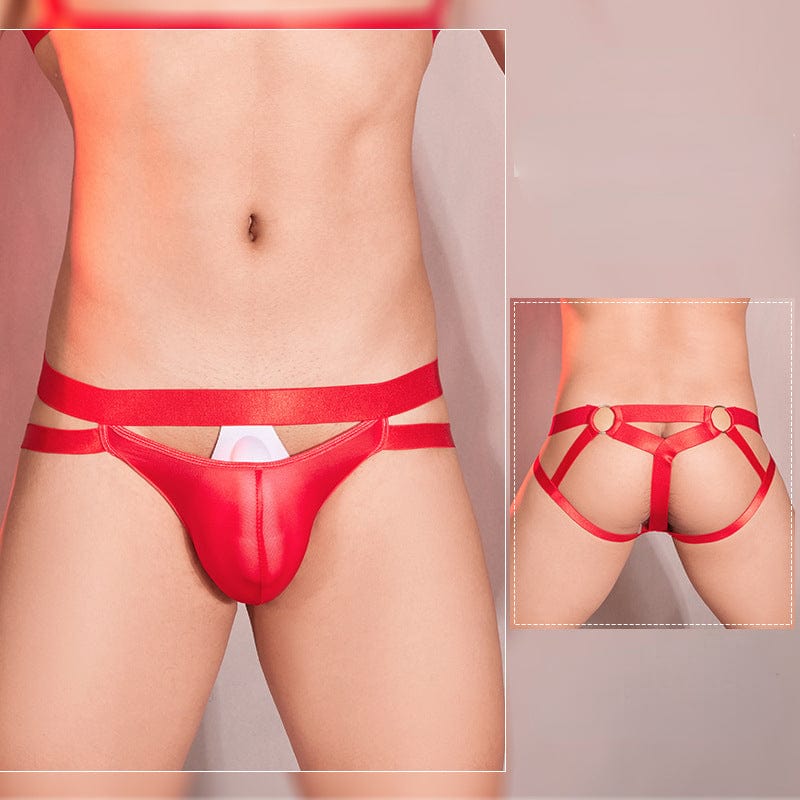 Menaful™ red / one-size Men's Elastic Tight-Fitting Briefs with Double Rings