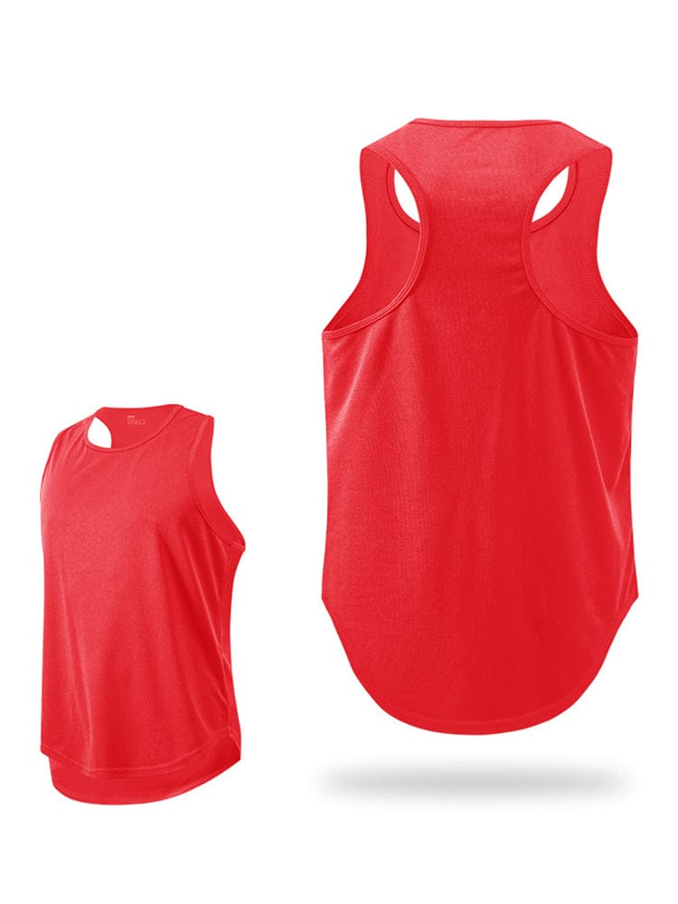 menaful Red Racerback Vest / M Men's Summer Quick Dry Sports Vest