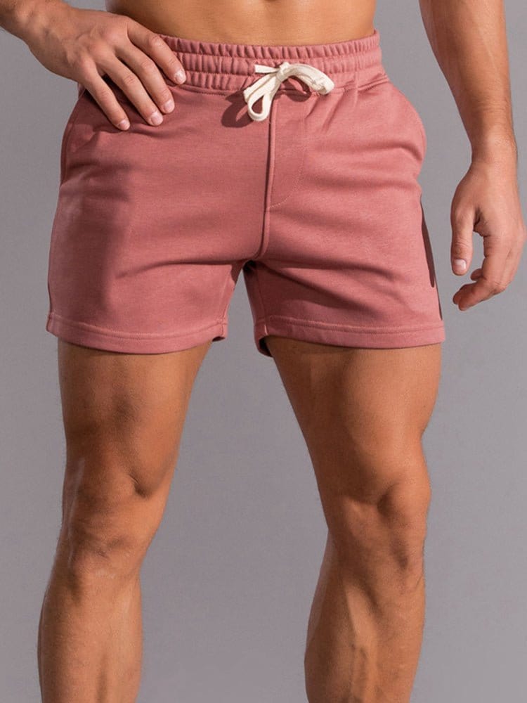 menaful Red / S Casual Cotton Sports Short Shorts