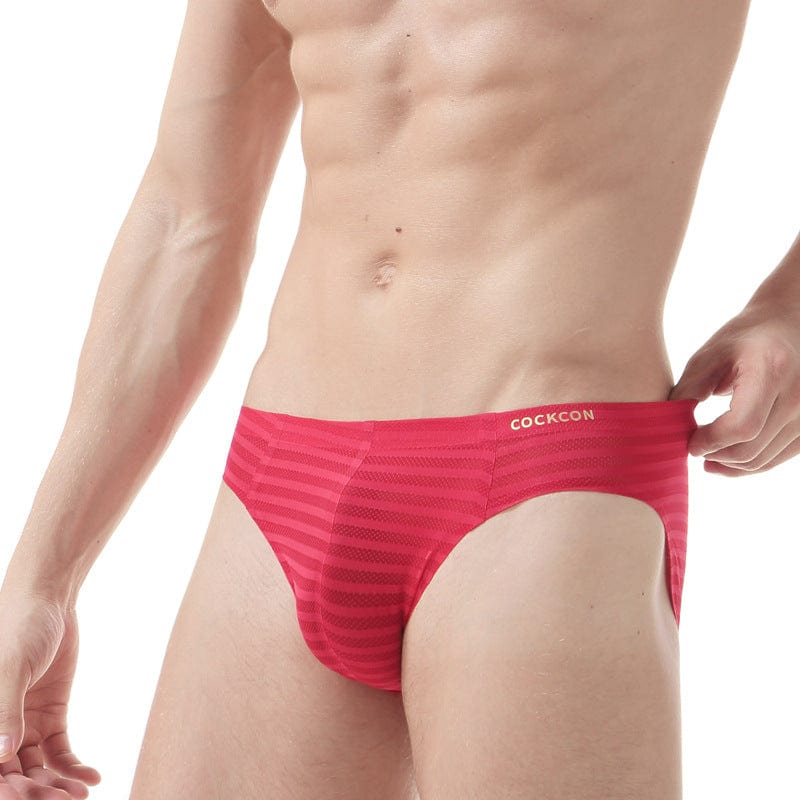 Menaful™ red / S Men's Seamless Ultra-Thin Breathable Mid-Rise Briefs