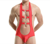 Menaful™ red / S Men's Sexy Three-Ring Halter Bodysuit