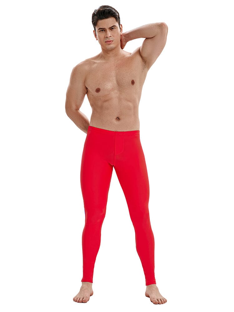 menaful Red / S Sport Compression Tights Leggings - Red