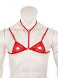 menaful Red-Style B / S Men's Adjustable Breastless Bra