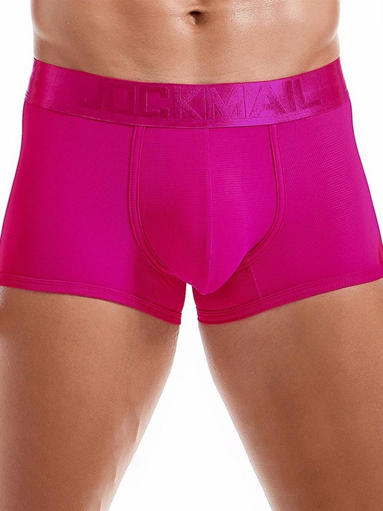 menaful Rose Red / M Ice Silk Breathable Fitness Boxer Briefs