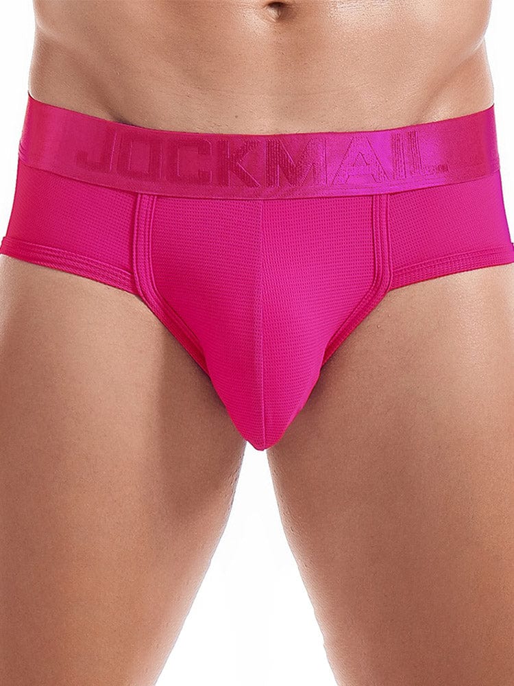 menaful Rose Red / M Mesh Breathable Fitness Briefs