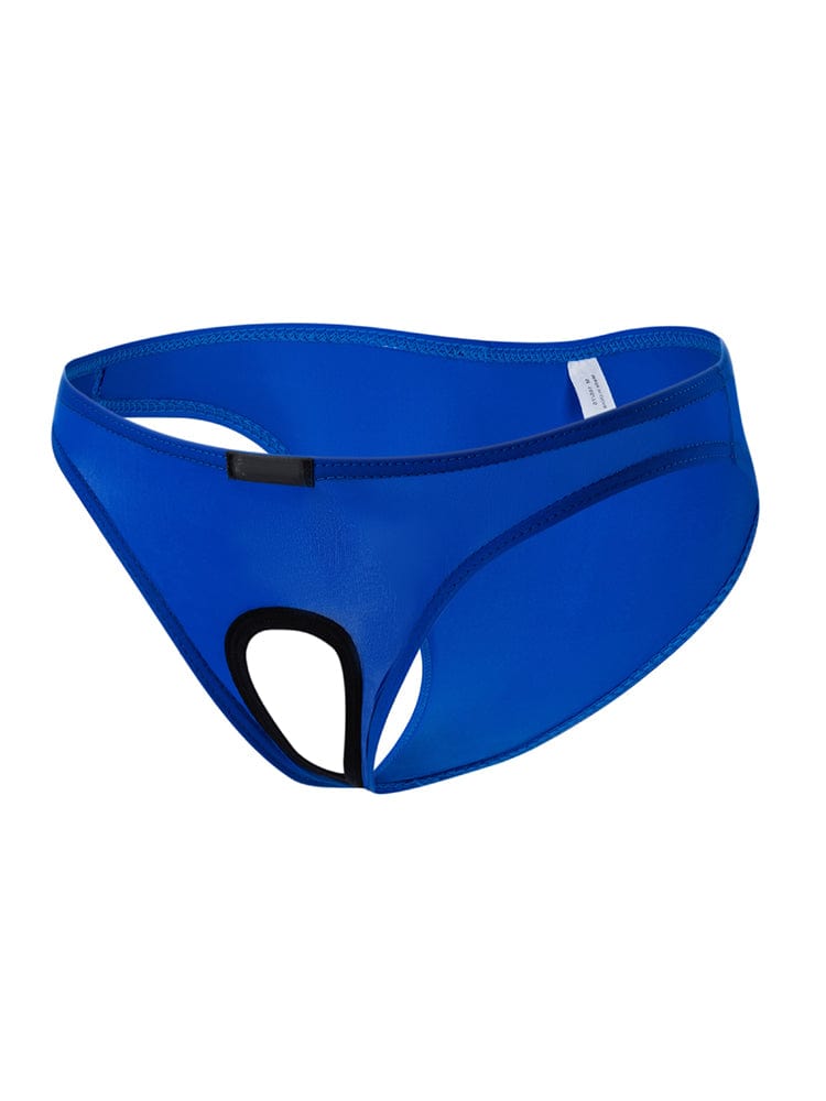 menaful Royal Blue / M Men's Hollow Open File Ice Silk Briefs