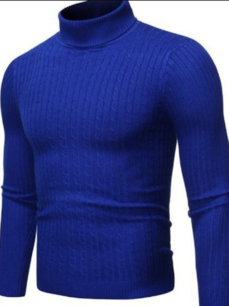 menaful Royal Blue / M Men's Turtleneck Bottoming Sweater