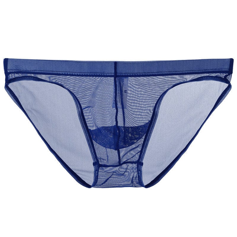 menaful Royal Blue / M Mesh Low Waist Sexy Pouch Bag Briefs