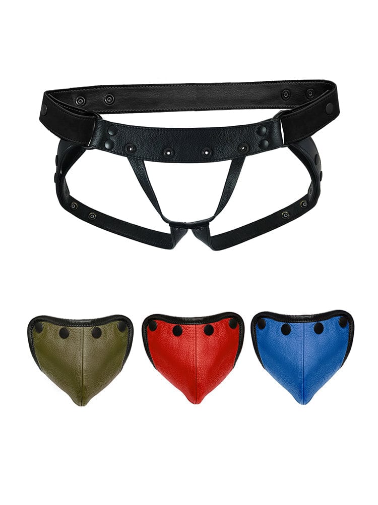 menaful Sexy Crotch Protector Genuine Leather Thong