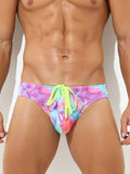 menaful Sexy Fashion Print Swim Briefs