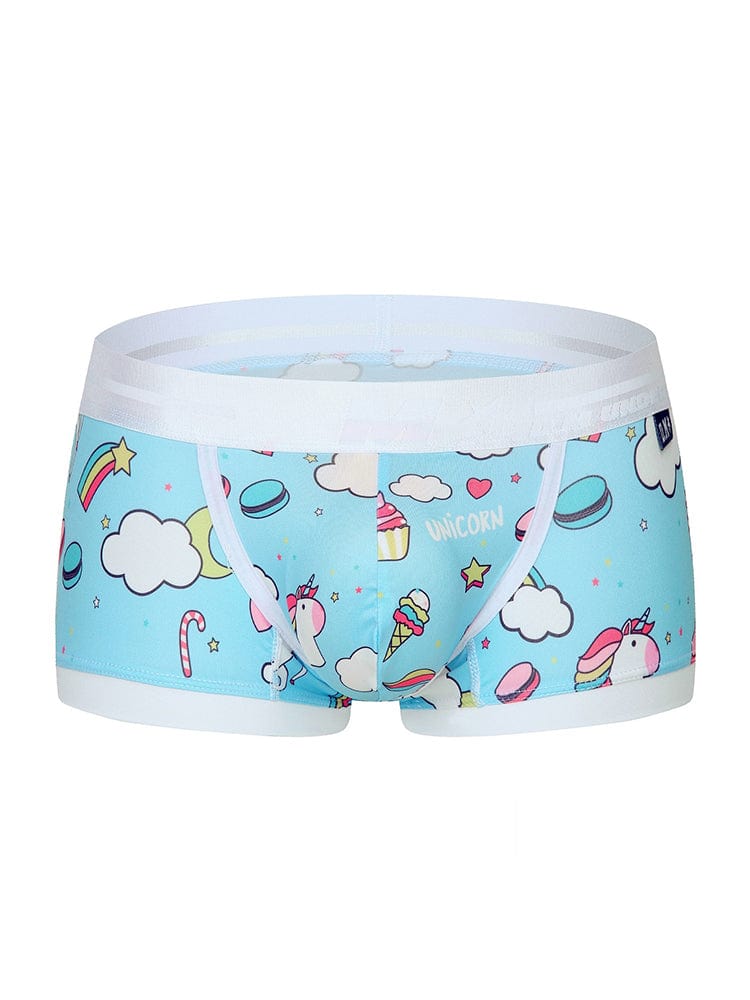 menaful Sexy Low Waist Cartoon Fruit Pattern Boxer Briefs