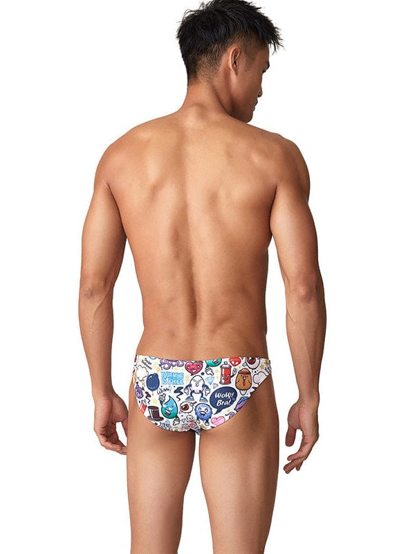 menaful Sexy Low Waist Cartoon Pattern Briefs