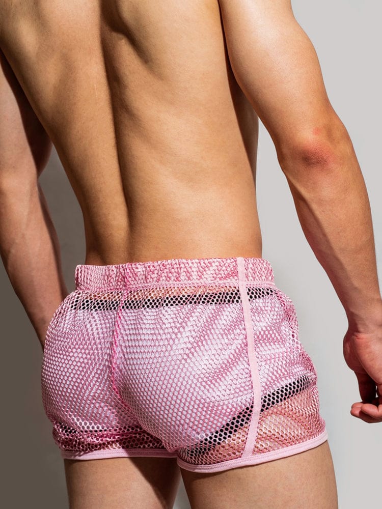 menaful Sexy Mesh Breathable Home Boxer Shorts