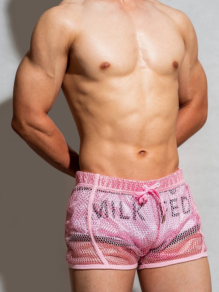 menaful Sexy Mesh Breathable Home Boxer Shorts