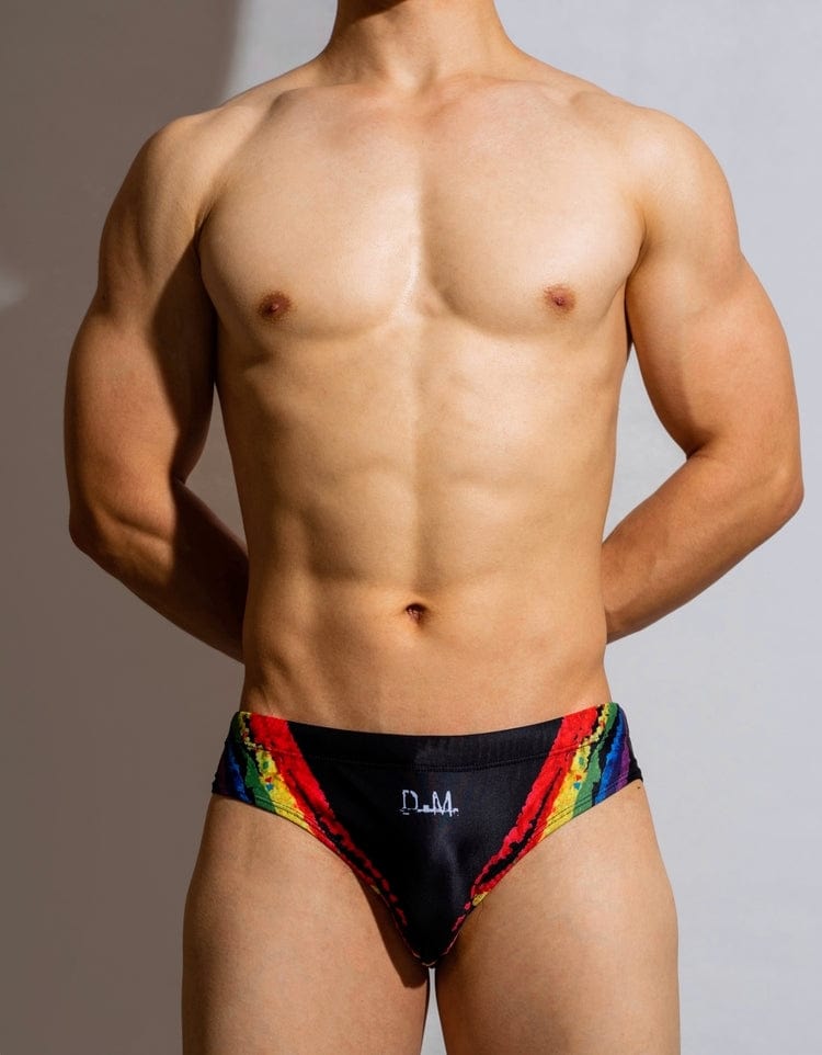 menaful Sexy Rainbow Swim Briefs