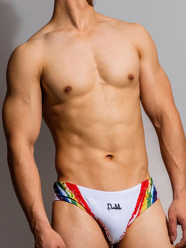 menaful Sexy Rainbow Swim Briefs