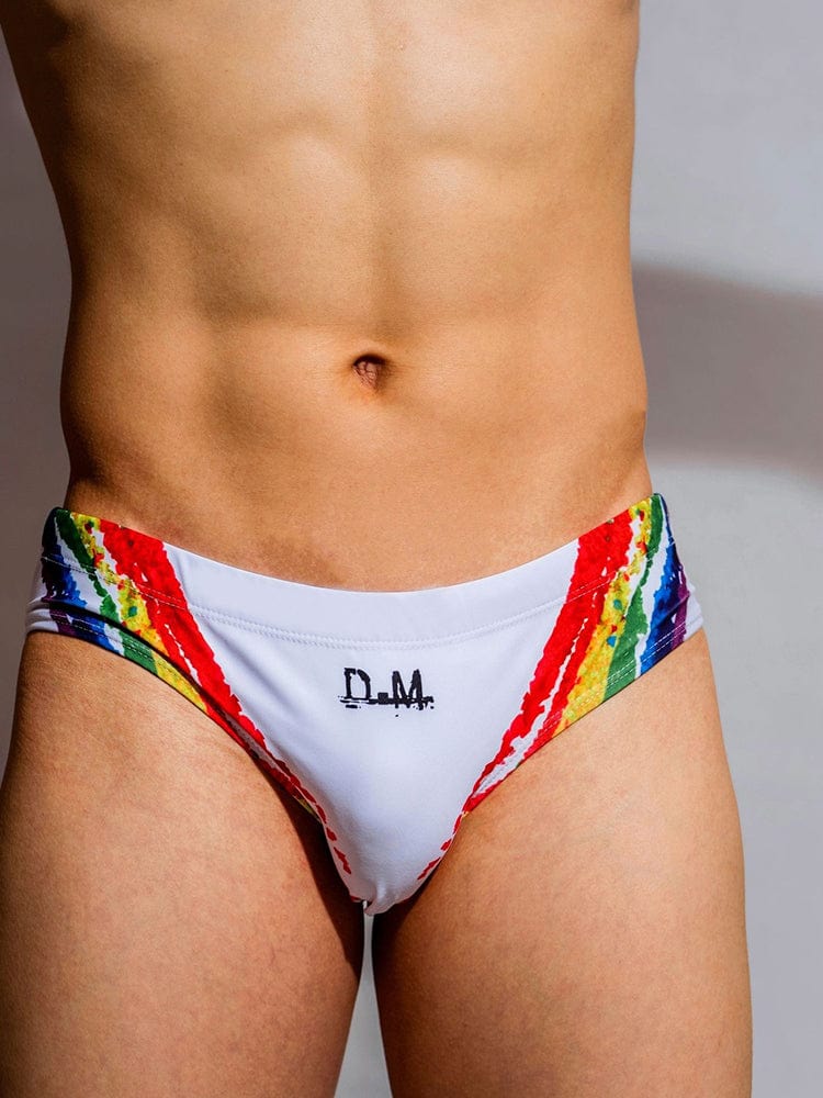 menaful Sexy Rainbow Swim Briefs