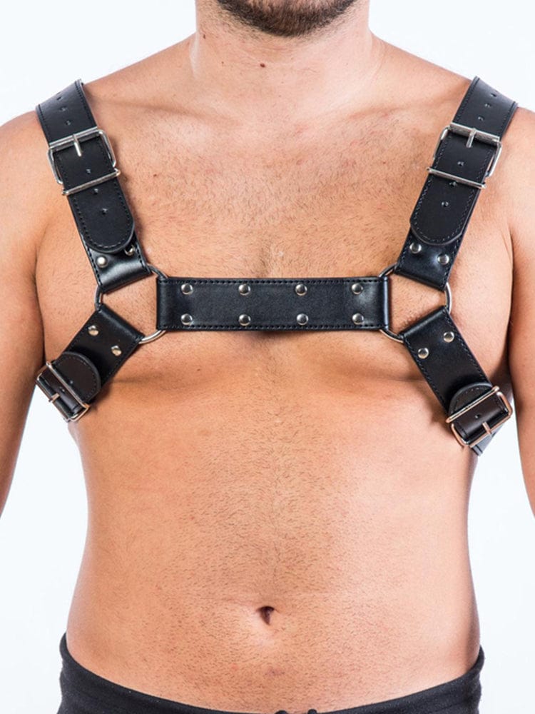 menaful Sexy Sports Men's Cowhide Chest Strap