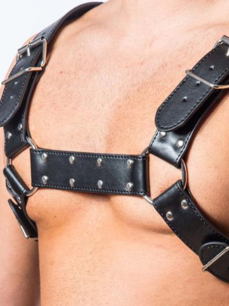 menaful Sexy Sports Men's Cowhide Chest Strap