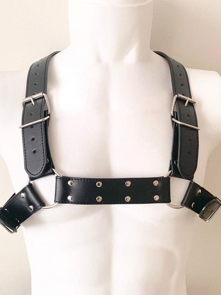 menaful Sexy Sports Men's Cowhide Chest Strap