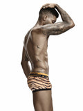 menaful Sexy Tiger Print Men's Boxer Briefs-Brown