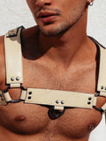 menaful Sexy Tough Guy Genuine Leather Bulldog Harness