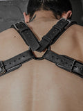 menaful Sexy Tough Guy Genuine Leather Bulldog Harness