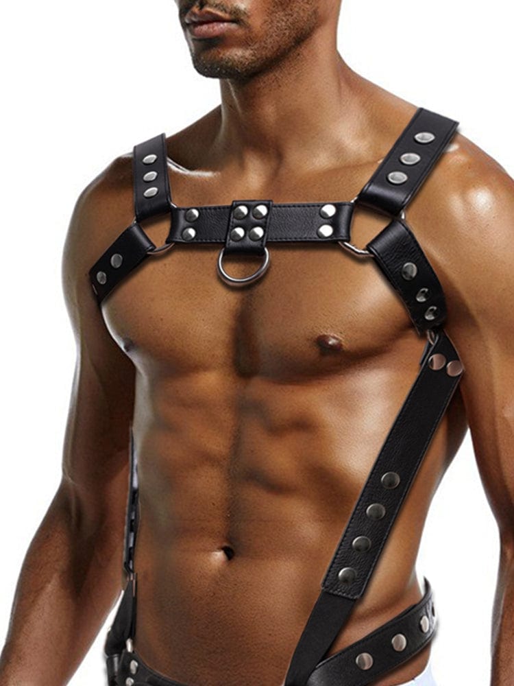 menaful Silver / S Top Layer Cowhide Bulldog Harness