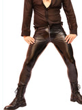 menaful Skinny Motorcycle Men's PU Leather Pants