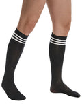 menaful socks Men's Striped Stockings - Black