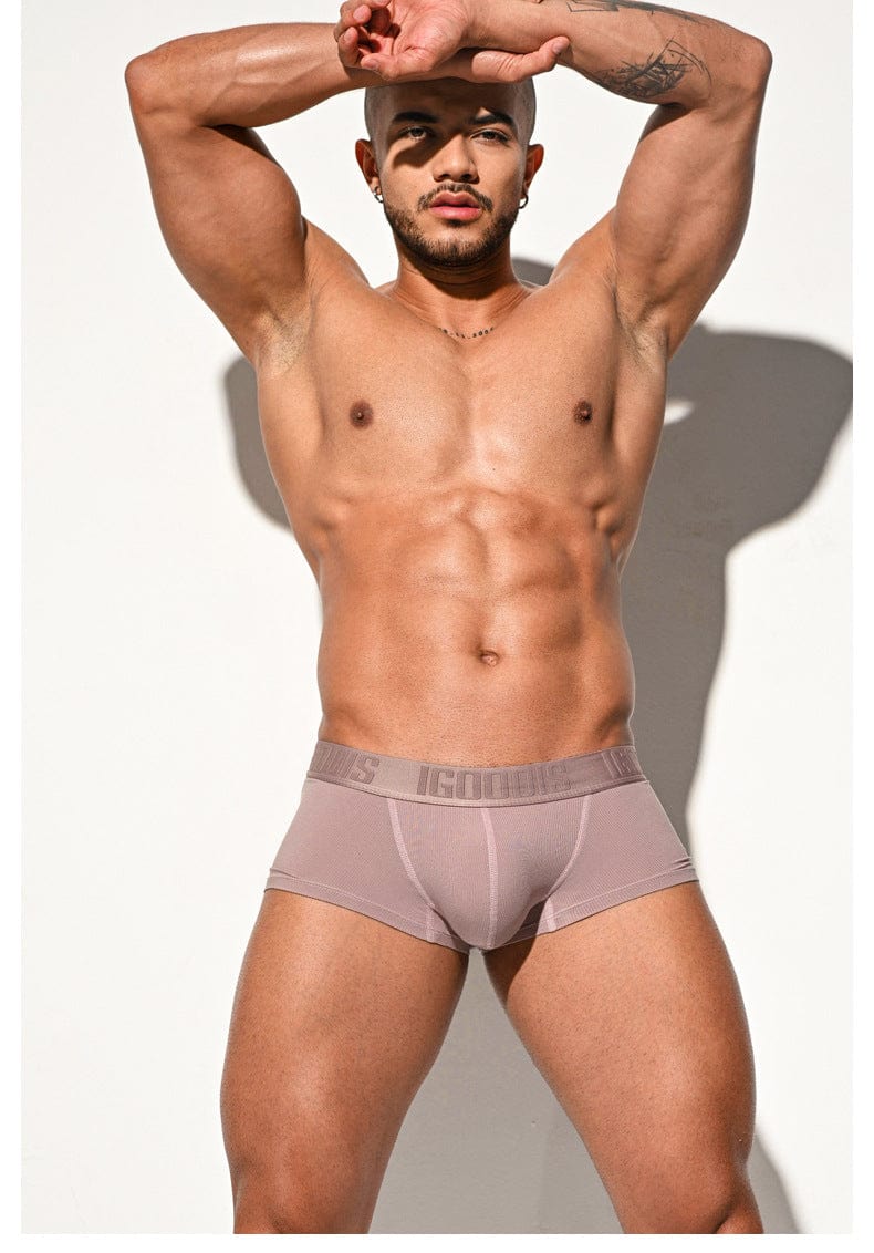 menaful Solid Color Breathable Comfort Boxer Briefs