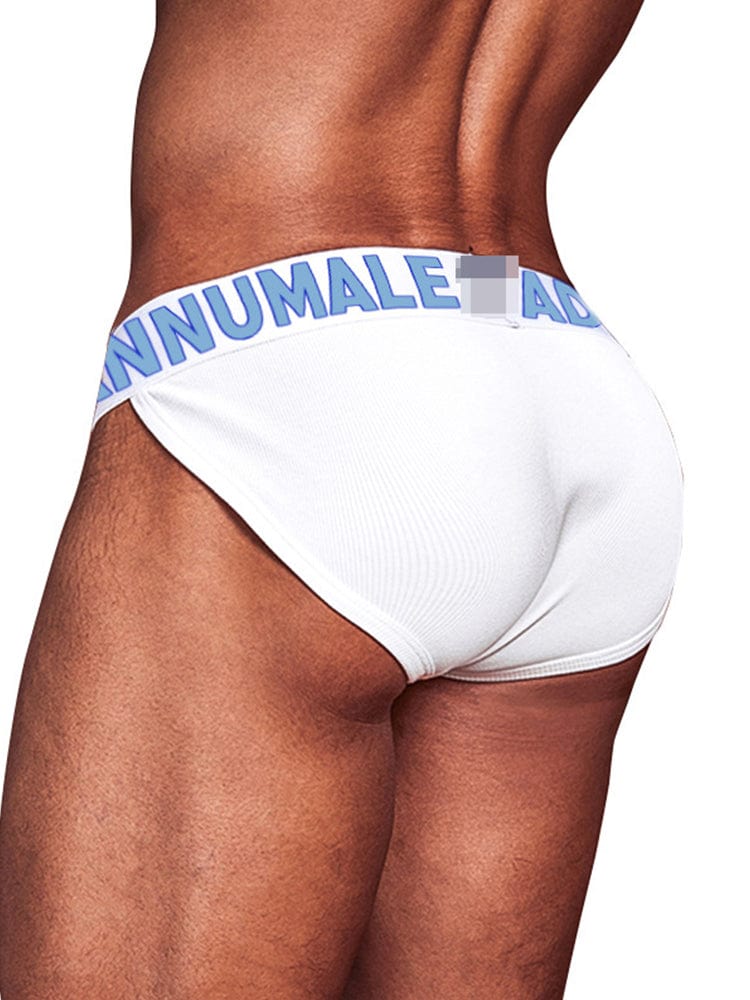 menaful Solid Color Breathable Hip Raising High Fork Briefs