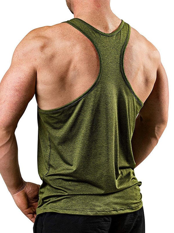 menaful Solid Color V-neck Fitness Sleeveless Tank