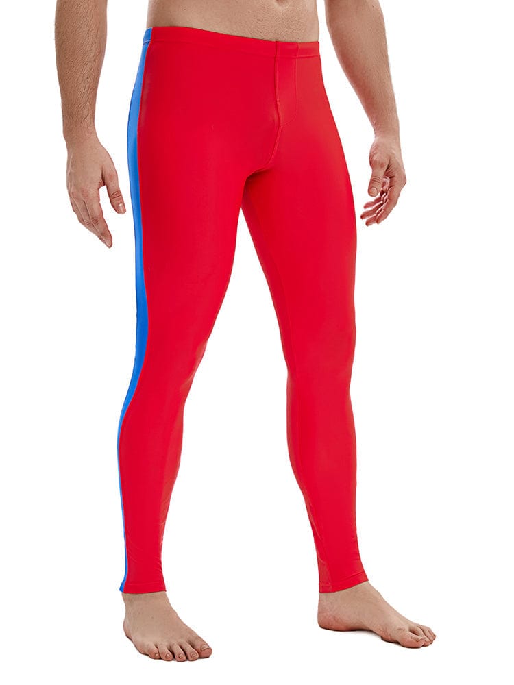 menaful Sport Compression Tights Leggings - Red