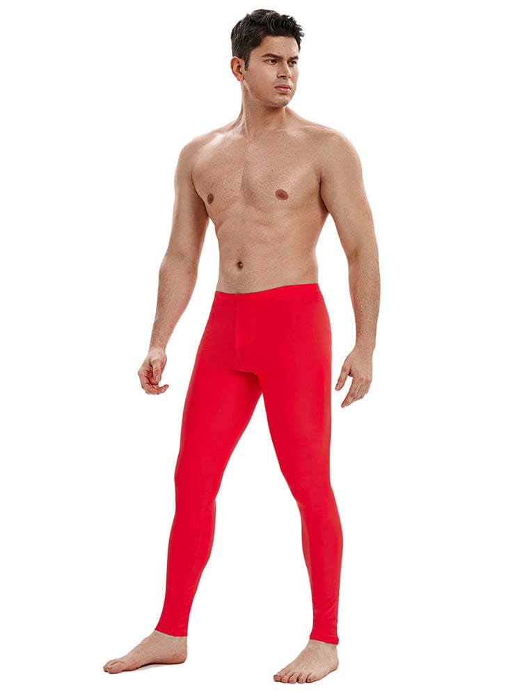 menaful Sport Compression Tights Leggings - Red