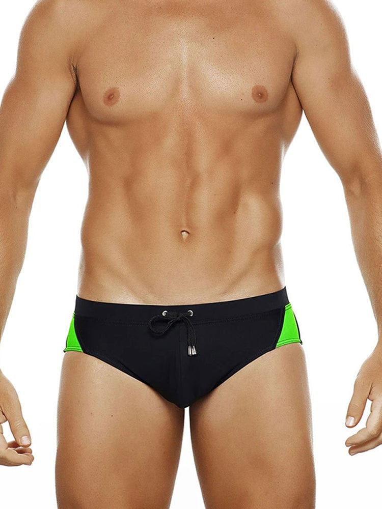 menaful Summer Colorblock Fashion Swim Briefs