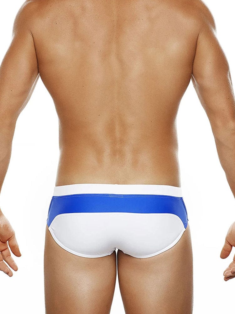 menaful Summer Colorblock Fashion Swim Briefs