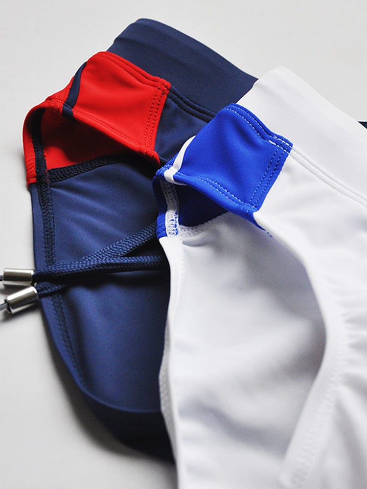 menaful Summer Colorblock Fashion Swim Briefs