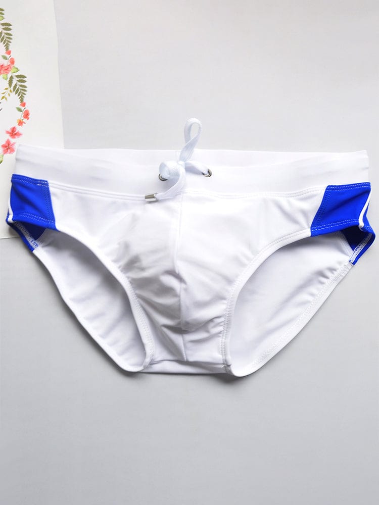 menaful Summer Colorblock Fashion Swim Briefs