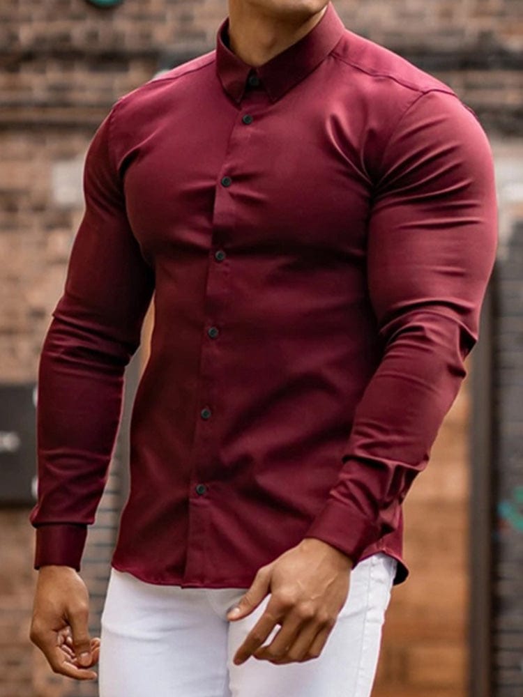 menaful T-shirt Red / M Men's Business Anti-Wrinkle Shirt