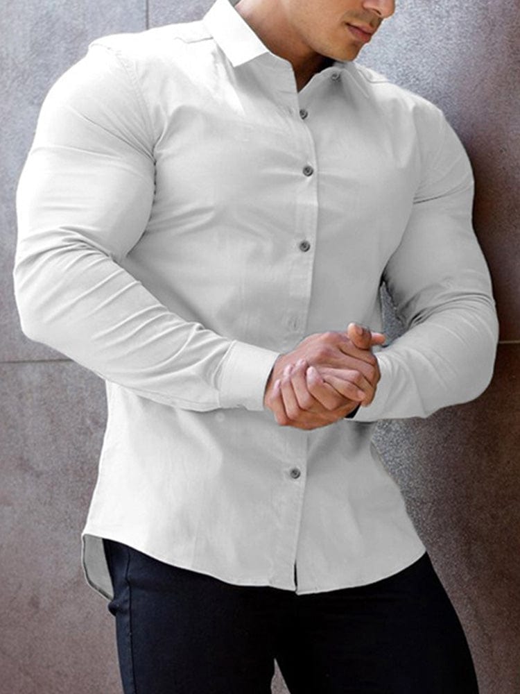 menaful T-shirt White / M Men's Business Anti-Wrinkle Shirt