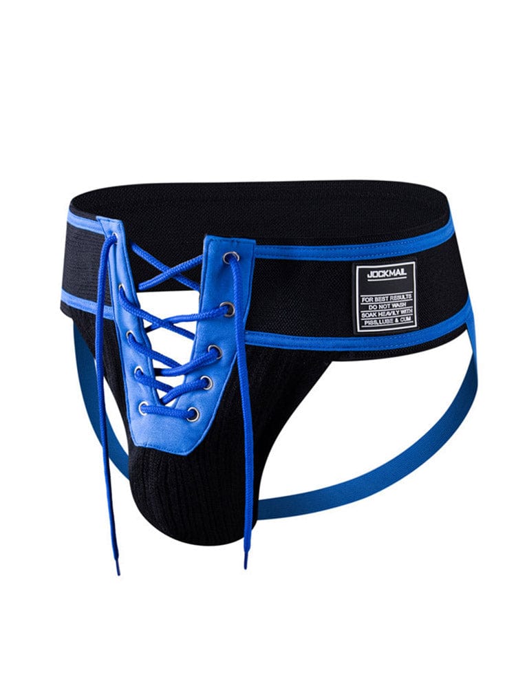 menaful Thong Blue / M Lace-Up Camo Sexy Thong